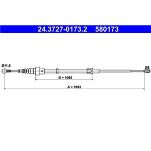 24.3727-0173.2  Handbrake cable ATE 