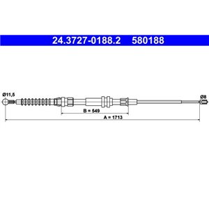 24.3727-0188.2 Cable Pull, parking brake ATE - Top1autovaruosad