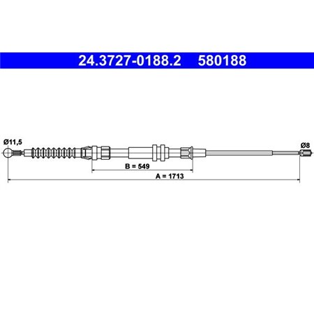 24.3727-0188.2 Cable Pull, parking brake ATE