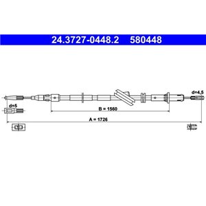 24.3727-0448.2  Handbrake cable ATE 
