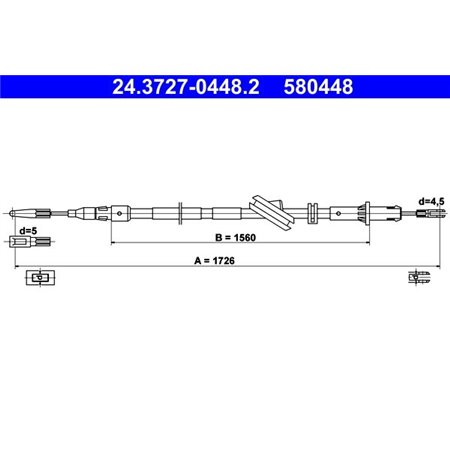 24.3727-0448.2 Cable Pull, parking brake ATE