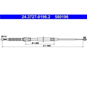 24.3727-0196.2  Handbrake cable ATE 