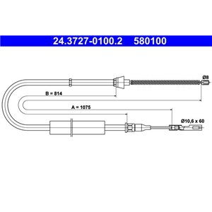 24.3727-0100.2  Handbrake cable ATE 