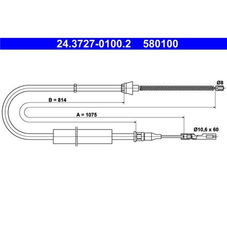 24.3727-0100.2 Cable Pull, parking brake ATE