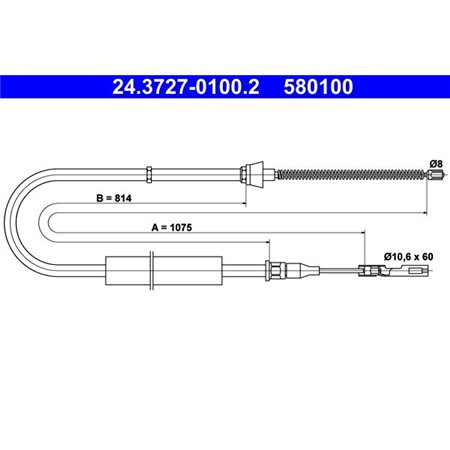 24.3727-0100.2 Тросик, cтояночный тормоз ATE