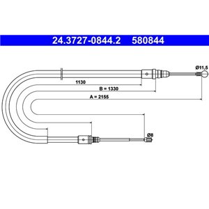 24.3727-0844.2  Handbrake cable ATE 