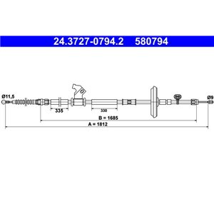 24.3727-0794.2 Cable Pull, parking brake ATE - Top1autovaruosad