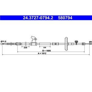 24.3727-0794.2  Handbrake cable ATE 