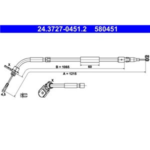 24.3727-0451.2 Тросик, cтояночный тормоз ATE - Top1autovaruosad