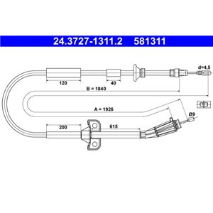 24.3727-1311.2  Handbrake cable ATE 