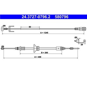 24.3727-0796.2  Handbrake cable ATE 