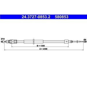 24.3727-0853.2  Handbrake cable ATE 