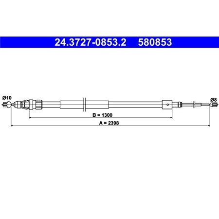 24.3727-0853.2 Cable Pull, parking brake ATE