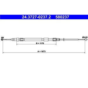 24.3727-0237.2  Handbrake cable ATE 