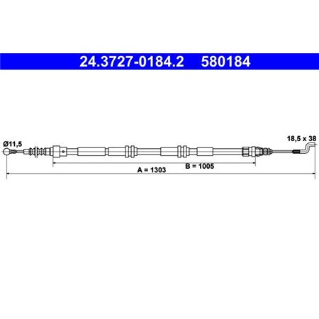 24.3727-0184.2 Kabeldragning, parkeringsbroms ATE