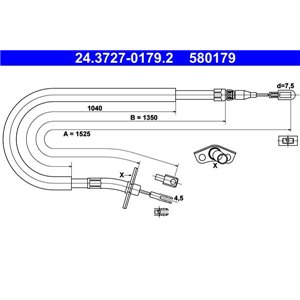 24.3727-0179.2  Handbrake cable ATE 