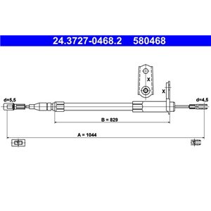 24.3727-0468.2  Handbrake cable ATE 