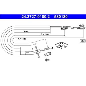 24.3727-0180.2  Handbrake cable ATE 