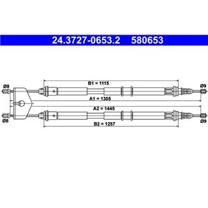 24.3727-0653.2  Handbrake cable ATE 