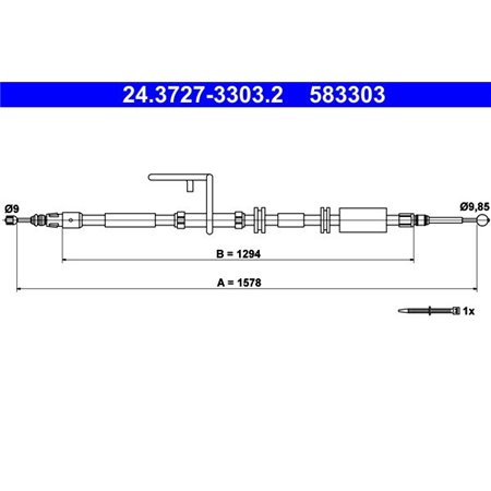 24.3727-3303.2 Тросик, cтояночный тормоз ATE