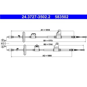 24.3727-3502.2 Kabeldragning, parkeringsbroms ATE - Top1autovaruosad