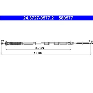 24.3727-0577.2  Handbrake cable ATE 