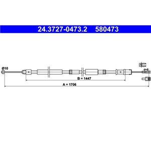 24.3727-0473.2 Cable Pull, parking brake ATE - Top1autovaruosad