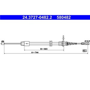 24.3727-0482.2 Cable Pull, parking brake ATE - Top1autovaruosad