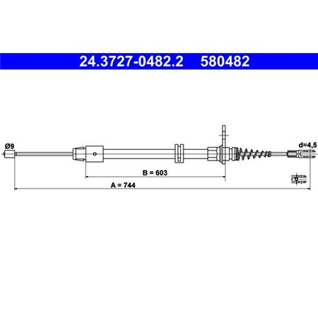 24.3727-0482.2 Cable Pull, parking brake ATE