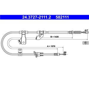 24.3727-2111.2 Cable Pull, parking brake ATE - Top1autovaruosad