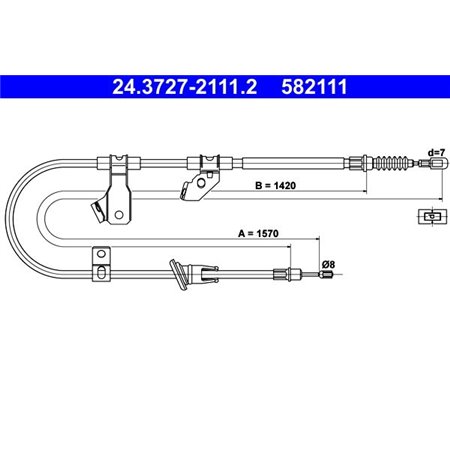 24.3727-2111.2  Handbrake cable ATE 