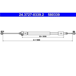 24 3727-0339 2  Handbrake cable ATE  - Top1autovaruosad