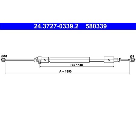 24.3727-0339.2 Cable Pull, parking brake ATE