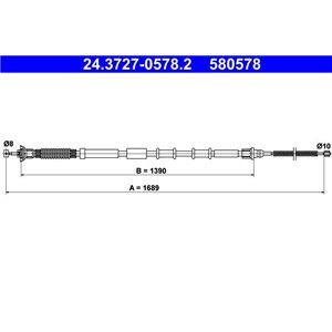 24.3727-0578.2  Handbrake cable ATE 