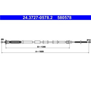 24 3727-0578 2  Handbrake cable ATE  - Top1autovaruosad