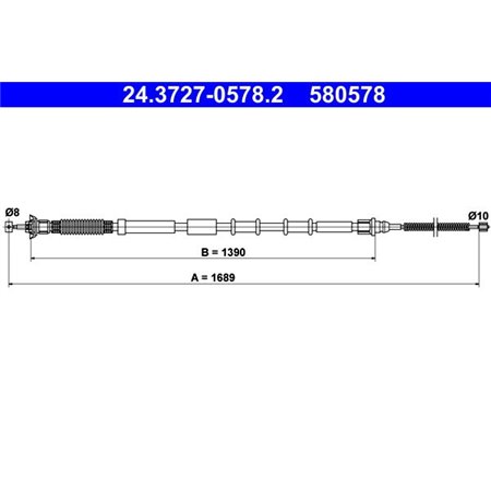 24.3727-0578.2 Cable Pull, parking brake ATE