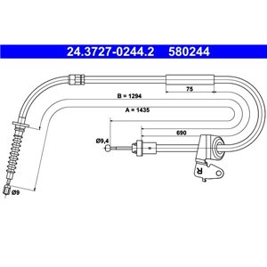 24.3727-0244.2 Cable Pull, parking brake ATE - Top1autovaruosad