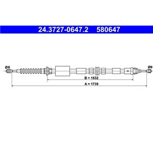 24.3727-0647.2 Тросик, cтояночный тормоз ATE     