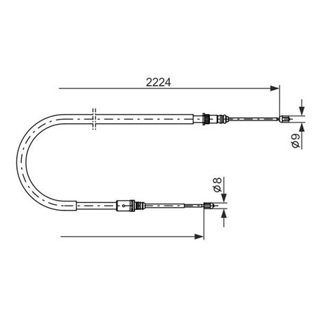 1 987 482 303 Kabeldragning, parkeringsbroms BOSCH