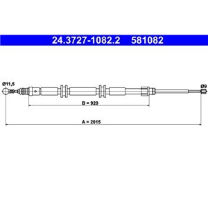 24.3727-1082.2 Cable Pull, parking brake ATE - Top1autovaruosad
