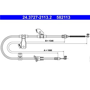 24.3727-2113.2  Handbrake cable ATE 