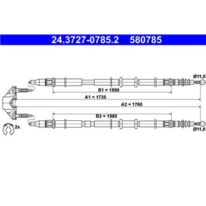 24.3727-0785.2 Тросик, cтояночный тормоз ATE - Top1autovaruosad