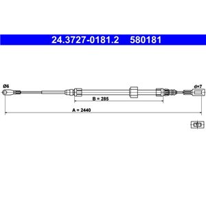 24.3727-0181.2 Cable Pull, parking brake ATE - Top1autovaruosad