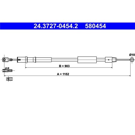 24.3727-0454.2 Cable Pull, parking brake ATE