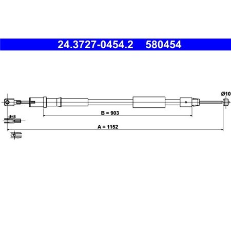 24.3727-0454.2 Тросик, cтояночный тормоз ATE