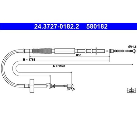 24.3727-0182.2 Тросик, cтояночный тормоз ATE