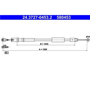 24.3727-0453.2  Handbrake cable ATE 