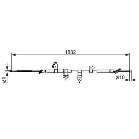 1 987 482 567 Kabeldragning, parkeringsbroms BOSCH