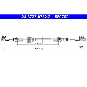24.3727-0762.2  Handbrake cable ATE 