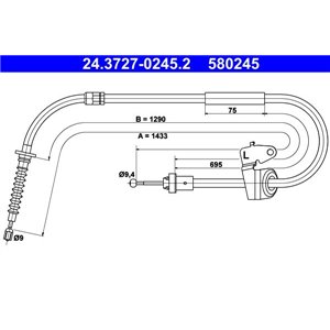 24.3727-0245.2  Handbrake cable ATE 